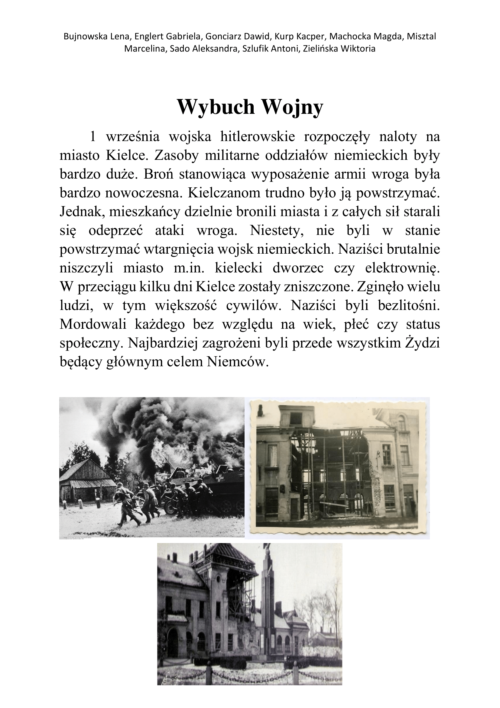 Wydarzenia początkowe podczas II wojny